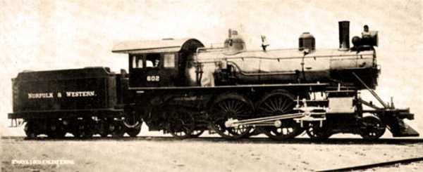 Norfolk & Western, Baldwin Steam Locomotive.