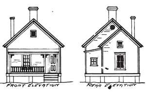 Three room narrow house.